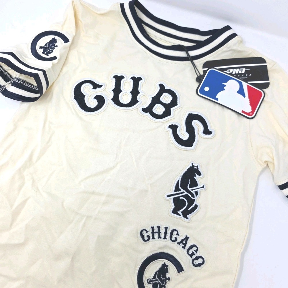 Pro Standard T-Shirt Boys 6 Cream Chicago Cubs Retro Classic MLB Crew Neck NWT